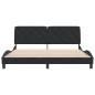 vidaXL Estructura de cama con cabecero de terciopelo negro 180x200 cm vidaXL Estructura de cama con cabecero de terciopelo negro 180x200 cm