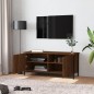 vidaXL Mueble TV con puertas contrachapada marrón roble 102x35x45 cm