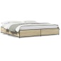 vidaXL Estructura cama madera ingeniería metal roble Sonoma 200x200 cm vidaXL Estructura cama madera ingeniería metal roble Sonoma 200x200 cm