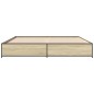vidaXL Estructura cama madera ingeniería metal roble Sonoma 200x200 cm vidaXL Estructura cama madera ingeniería metal roble Sonoma 200x200 cm