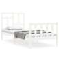 vidaXL Estructura de cama individual con cabecero madera maciza blanco vidaXL Estructura de cama individual con cabecero madera maciza blanco
