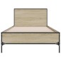 vidaXL Estructura cama madera ingeniería metal roble Sonoma 75x190 cm vidaXL Estructura cama madera ingeniería metal roble Sonoma 75x190 cm
