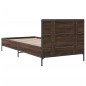 vidaXL Estructura cama madera ingeniería metal marrón roble 100x200 cm vidaXL Estructura cama madera ingeniería metal marrón roble 100x200 cm