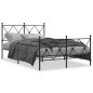vidaXL Estructura de cama con cabecero y pie metal negro 120x190 cm