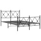 vidaXL Estructura de cama con cabecero y pie metal negro 120x190 cm
