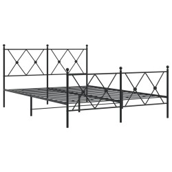 vidaXL Estructura de cama cabecero y estribo metal negro 140x190 cm