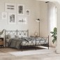 vidaXL Estructura de cama cabecero y estribo metal negro 140x190 cm vidaXL Estructura de cama cabecero y estribo metal negro 140x190 cm