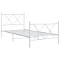 vidaXL Estructura cama metal con cabecero y pie cama blanca 90x200 cm vidaXL Estructura cama metal con cabecero y pie cama blanca 90x200 cm