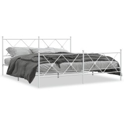 vidaXL Estructura cama metal con cabecero y pie cama blanco 183x213 cm
