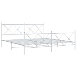 vidaXL Estructura cama metal con cabecero y pie cama blanco 183x213 cm