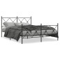 vidaXL Estructura de cama cabecero y estribo metal negro 150x200 cm vidaXL Estructura de cama cabecero y estribo metal negro 150x200 cm