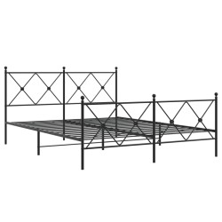 vidaXL Estructura de cama cabecero y estribo metal negro 150x200 cm