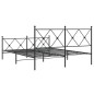 vidaXL Estructura de cama cabecero y estribo metal negro 150x200 cm vidaXL Estructura de cama cabecero y estribo metal negro 150x200 cm
