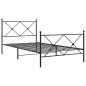 vidaXL Estructura de cama con cabecero y estribo metal negro 100x200cm