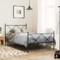 vidaXL Estructura de cama con cabecero y estribo metal negro 100x200cm