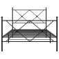 vidaXL Estructura de cama con cabecero y estribo metal negro 100x200cm