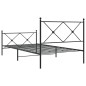 vidaXL Estructura de cama con cabecero y estribo metal negro 100x200cm