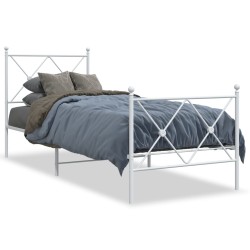 vidaXL Estructura cama metal con cabecero y pie cama blanca 80x200 cm