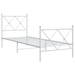 vidaXL Estructura cama metal con cabecero y pie cama blanca 80x200 cm