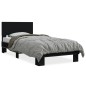 vidaXL Estructura de cama madera ingeniería y metal negro 100x200 cm vidaXL Estructura de cama madera ingeniería y metal negro 100x200 cm