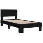 vidaXL Estructura de cama madera ingeniería y metal negro 100x200 cm vidaXL Estructura de cama madera ingeniería y metal negro 100x200 cm