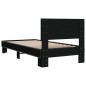 vidaXL Estructura de cama madera ingeniería y metal negro 100x200 cm vidaXL Estructura de cama madera ingeniería y metal negro 100x200 cm