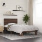 vidaXL Estructura cama madera ingeniería metal roble marrón 75x190 cm vidaXL Estructura cama madera ingeniería metal roble marrón 75x190 cm