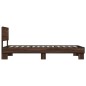 vidaXL Estructura cama madera ingeniería metal roble marrón 75x190 cm vidaXL Estructura cama madera ingeniería metal roble marrón 75x190 cm