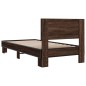 vidaXL Estructura cama madera ingeniería metal roble marrón 75x190 cm vidaXL Estructura cama madera ingeniería metal roble marrón 75x190 cm