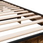 vidaXL Estructura cama madera ingeniería metal roble humo 75x190 cm vidaXL Estructura cama madera ingeniería metal roble humo 75x190 cm
