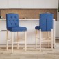 vidaXL Taburetes altos 2 uds madera maciza de caucho y tela vidaXL Taburetes altos 2 uds madera maciza de caucho y tela