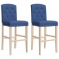 vidaXL Taburetes altos 2 uds madera maciza de caucho y tela vidaXL Taburetes altos 2 uds madera maciza de caucho y tela