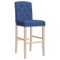 vidaXL Taburetes altos 2 uds madera maciza de caucho y tela vidaXL Taburetes altos 2 uds madera maciza de caucho y tela