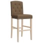 vidaXL Taburetes altos 2 uds madera maciza de caucho y tela vidaXL Taburetes altos 2 uds madera maciza de caucho y tela