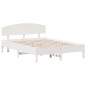 vidaXL Estructura de cama con cabecero madera de pino blanco 150x200cm