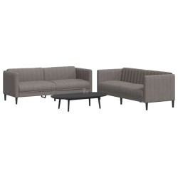 vidaXL Juego de sofás 2 piezas tela gris taupe
