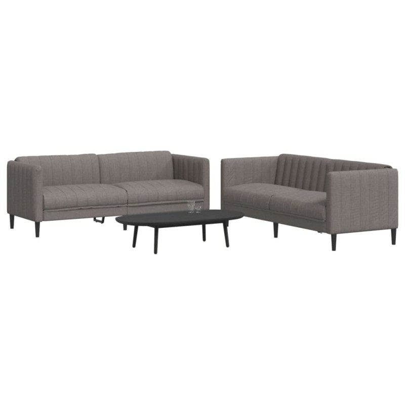 vidaXL Juego de sofás 2 piezas tela gris taupe vidaXL Juego de sofás 2 piezas tela gris taupe