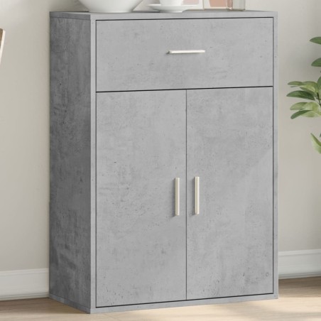 vidaXL Aparador madera de ingeniería gris hormigón 60x30x84 cm