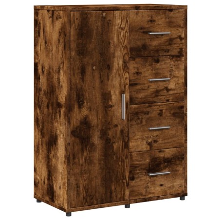 vidaXL Aparador de madera de ingeniería roble ahumado 60x31x84 cm