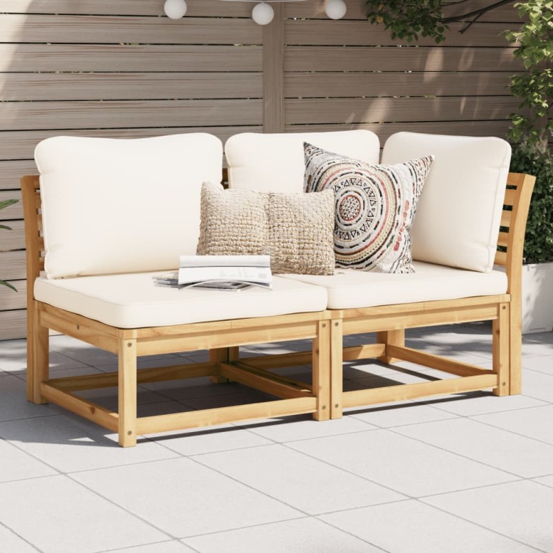 vidaXL Set de muebles de jardín 2 piezas con cojines madera acacia vidaXL Set de muebles de jardín 2 piezas con cojines madera acacia
