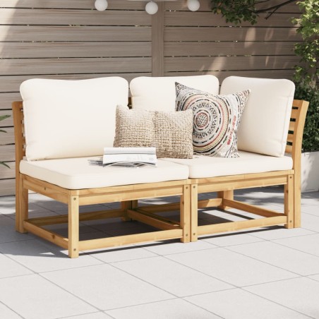 vidaXL Set de muebles de jardín 2 piezas con cojines madera acacia