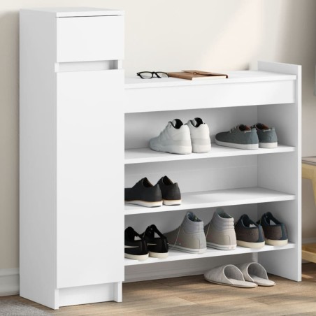 vidaXL Mueble zapatero madera de ingeniería blanco 100,5x28x100 cm
