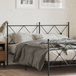 vidaXL Cabecero de metal negro 150 cm