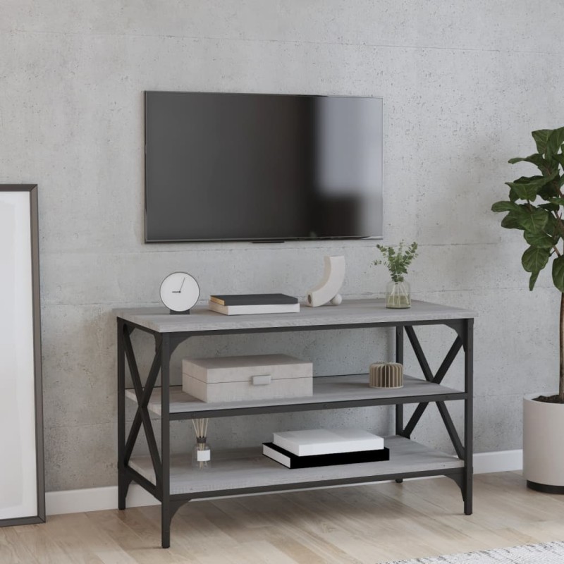 vidaXL Mueble para TV madera contrachapada gris Sonoma 80x40x50 cm vidaXL Mueble para TV madera contrachapada gris Sonoma 80x40x50 cm