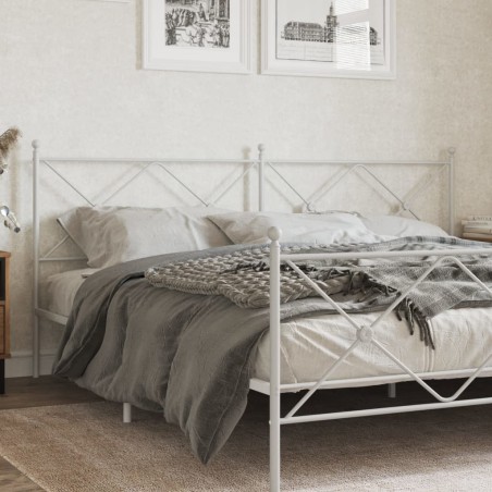 vidaXL Cabecero de metal blanco 193 cm