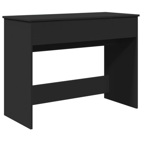 vidaXL Tocador con espejo negro 100x45x76 cm