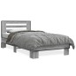 vidaXL Estructura cama madera ingeniería metal gris Sonoma 90x200 cm vidaXL Estructura cama madera ingeniería metal gris Sonoma 90x200 cm
