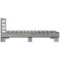 vidaXL Estructura cama madera ingeniería metal gris Sonoma 90x200 cm vidaXL Estructura cama madera ingeniería metal gris Sonoma 90x200 cm