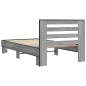 vidaXL Estructura cama madera ingeniería metal gris Sonoma 90x200 cm vidaXL Estructura cama madera ingeniería metal gris Sonoma 90x200 cm
