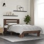 vidaXL Estructura cama madera ingeniería metal marrón roble 90x190 cm vidaXL Estructura cama madera ingeniería metal marrón roble 90x190 cm
